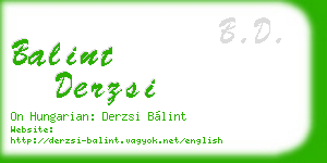 balint derzsi business card