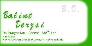 balint derzsi business card